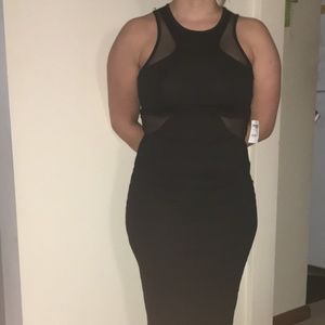 Black Sheer Sleeveless Cocktail Dress